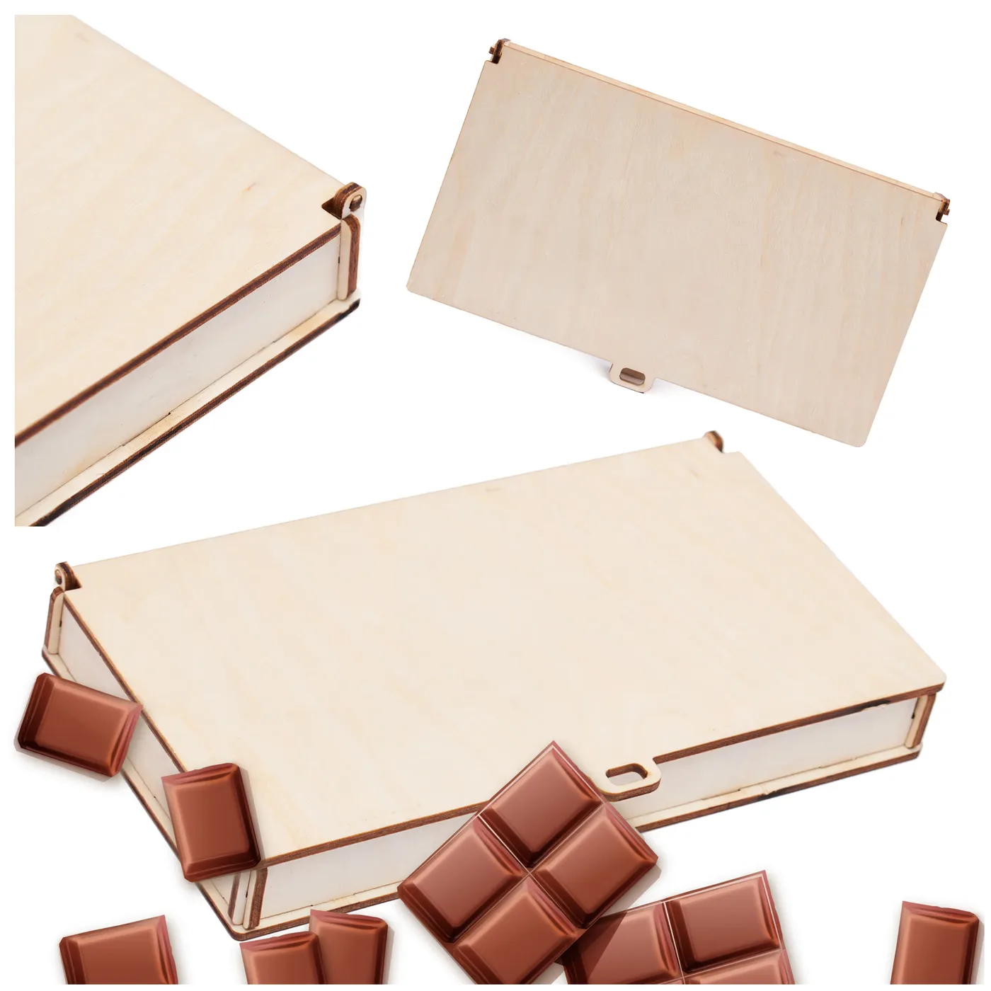 Škatuľka z brezovej preglejky – ČOKOLÁDA – 21,5 x 11,5 cm