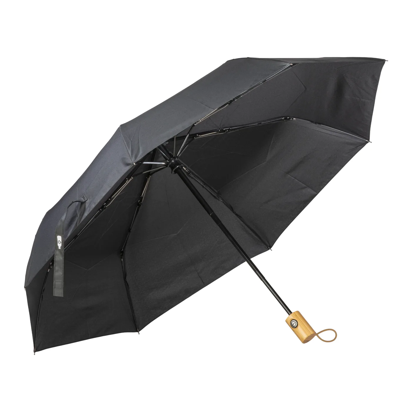 Mini automatický dáždnik z R-PET s bambusovou rúčkou