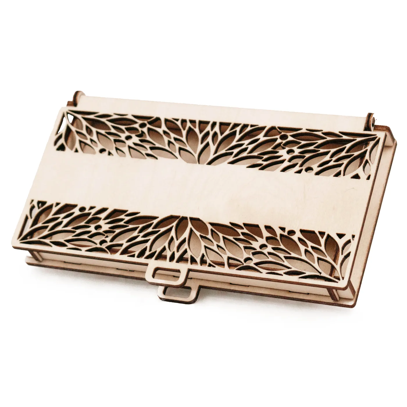 Škatuľka z brezovej preglejky s ažúrovými otvormi – 17 x 8,7 x 2 cm
