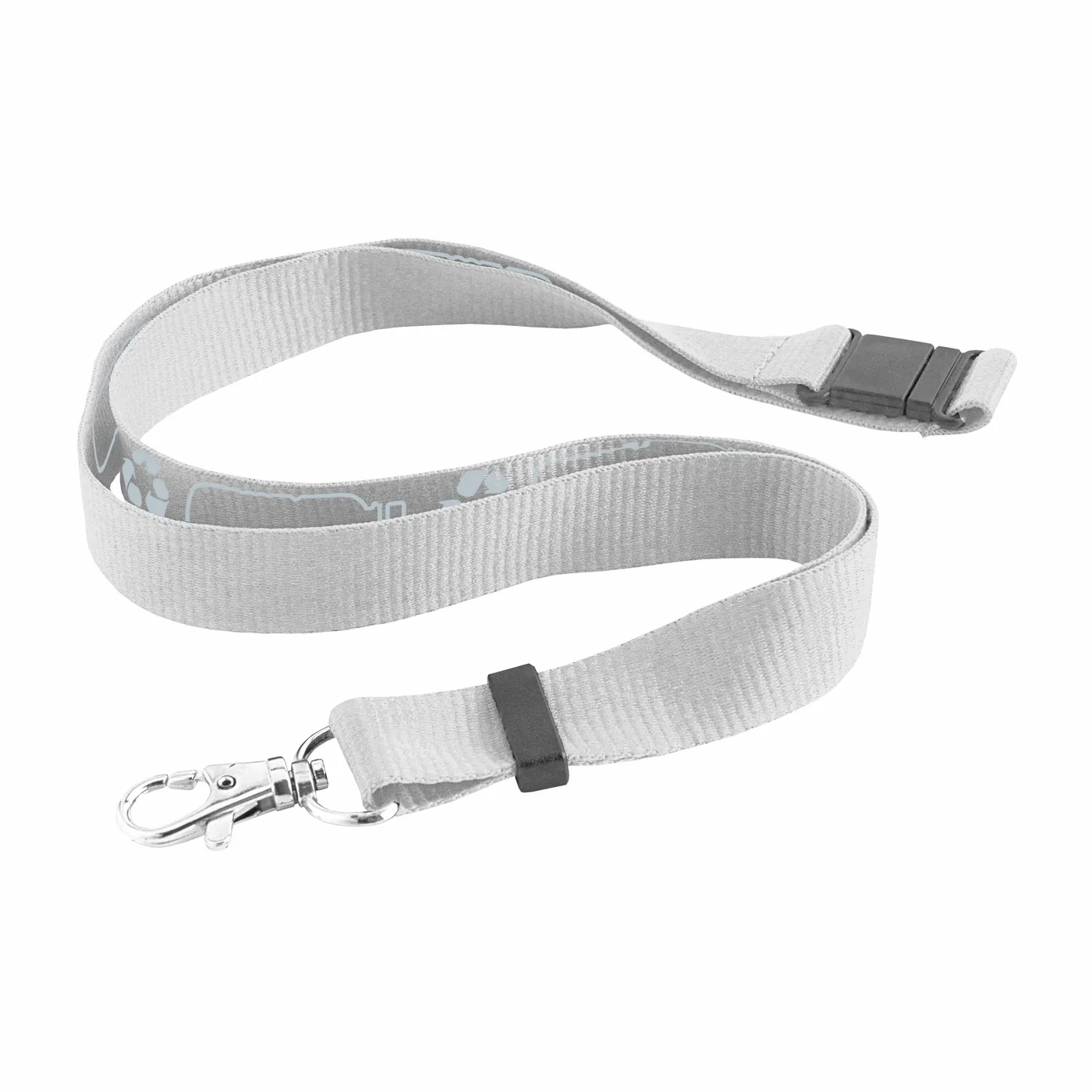 Šnúrka na krk z R-PET (recyklovaný PET) s bezpečnostnou sponou