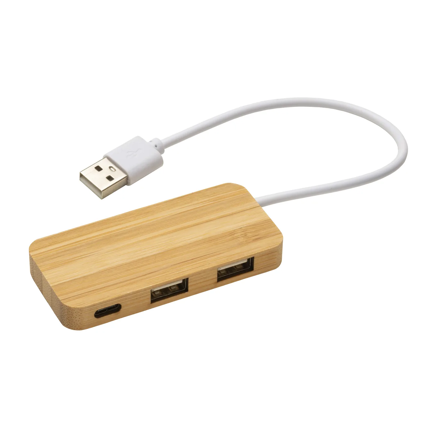 USB rozbočovač s 2 portami USB-A a jedným USB-C, integrovaný kábel