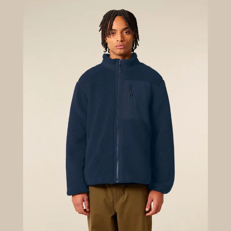 Brooker unisex uvoľnená sherpa bunda