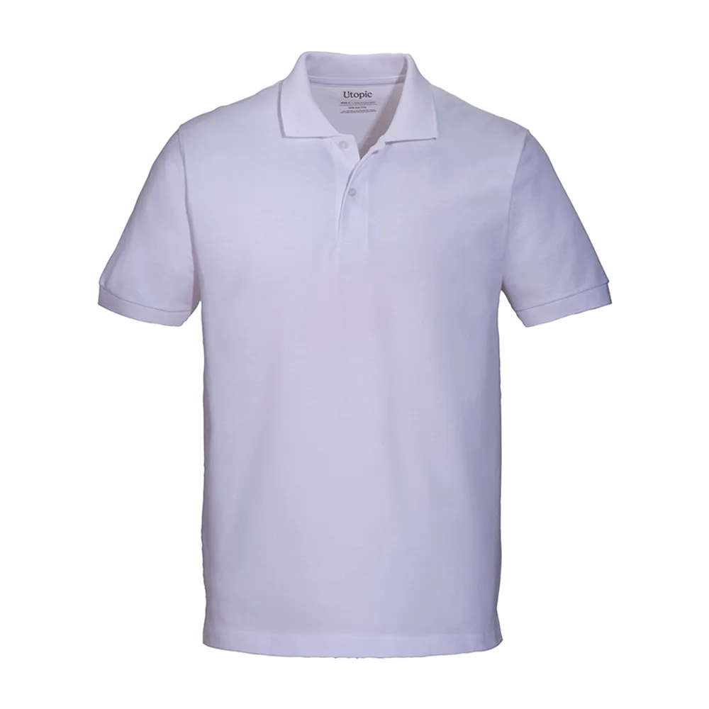 Unisex biela polokošeľa z regenerovanej bavlny a polyesteru 200 g/m2