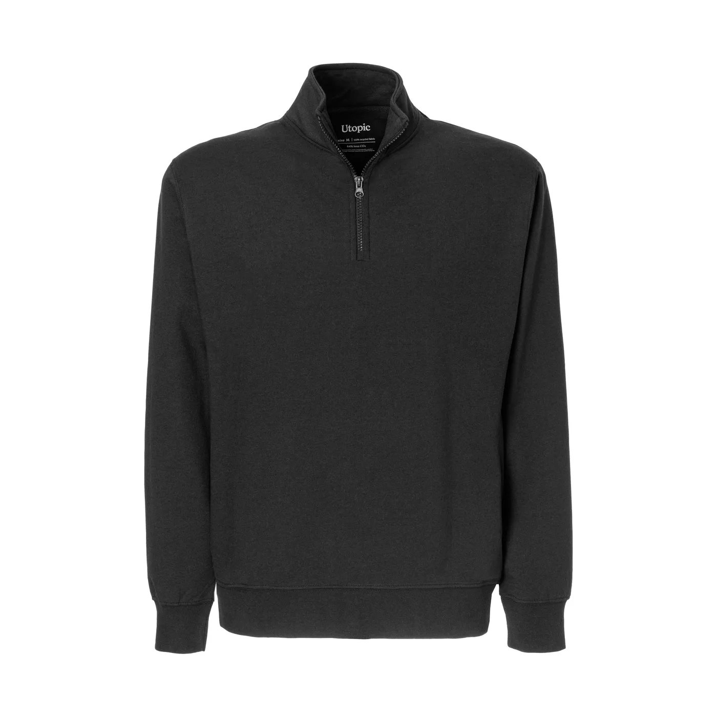 Unisex mikina s polovičným zipsom z regenerovanej bavlny a polyesteru 280 g/m2
