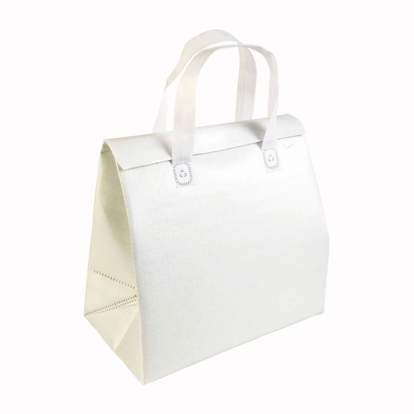 Chladiaca taška z laminovanej netkanej textílie 100 g/m2 so zapínaním na suchý zips, 27 x 28 x 6 cm
