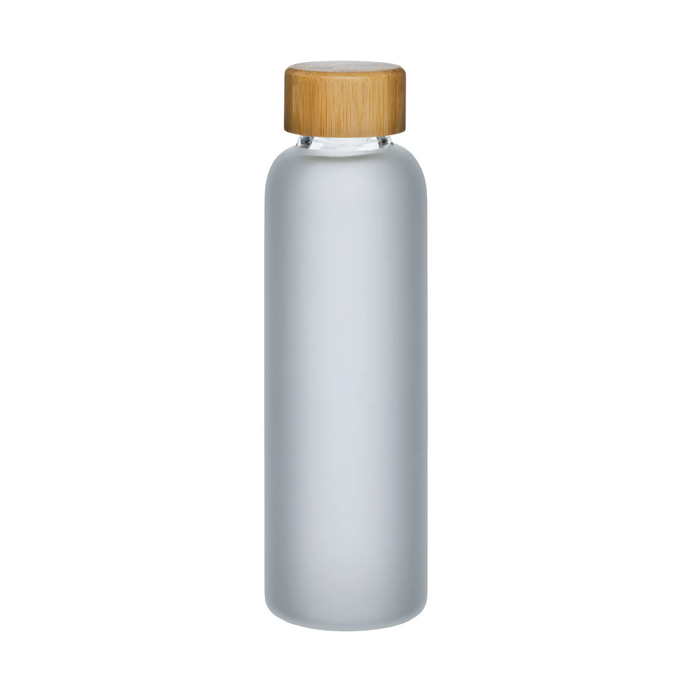 Fľaša z matného skla s bambusovým viečkom, objem 500 ml