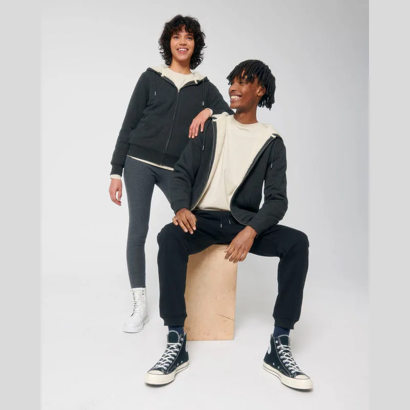 Hygger Sherpa unisex podšitá mikina na zips s kapu