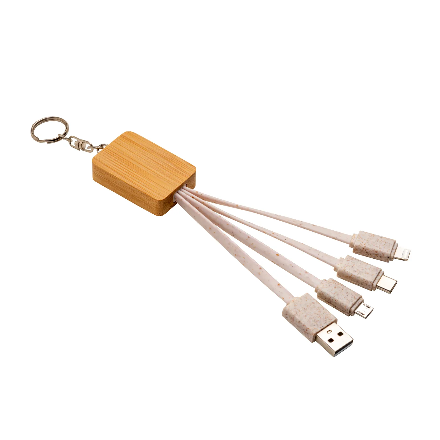 Nabíjací kábel USB / Lightning / Micro USB s kľúčenkou