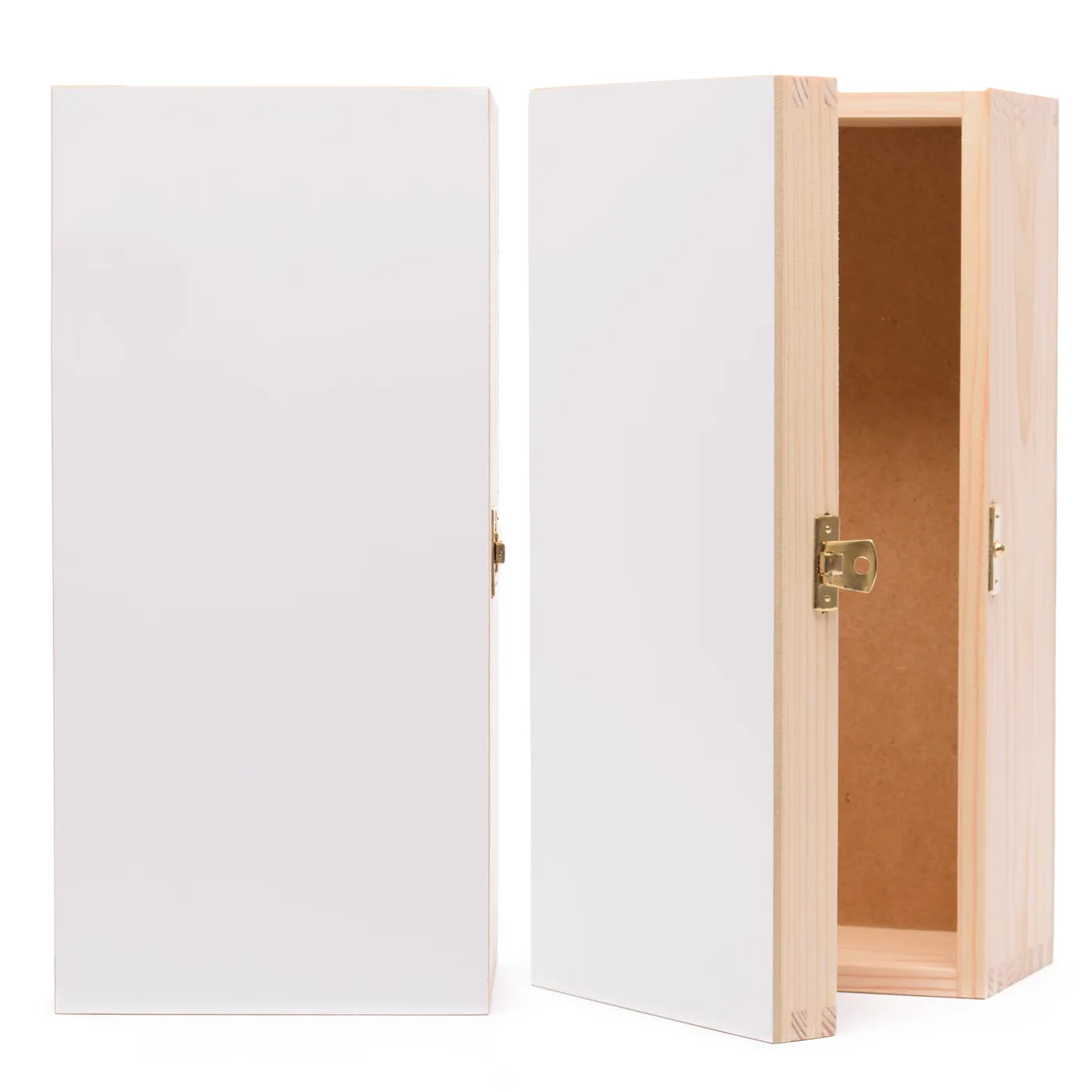 Drevená debnička na whisky s bielym HDF vrchnákom – 30 x 14,2 cm