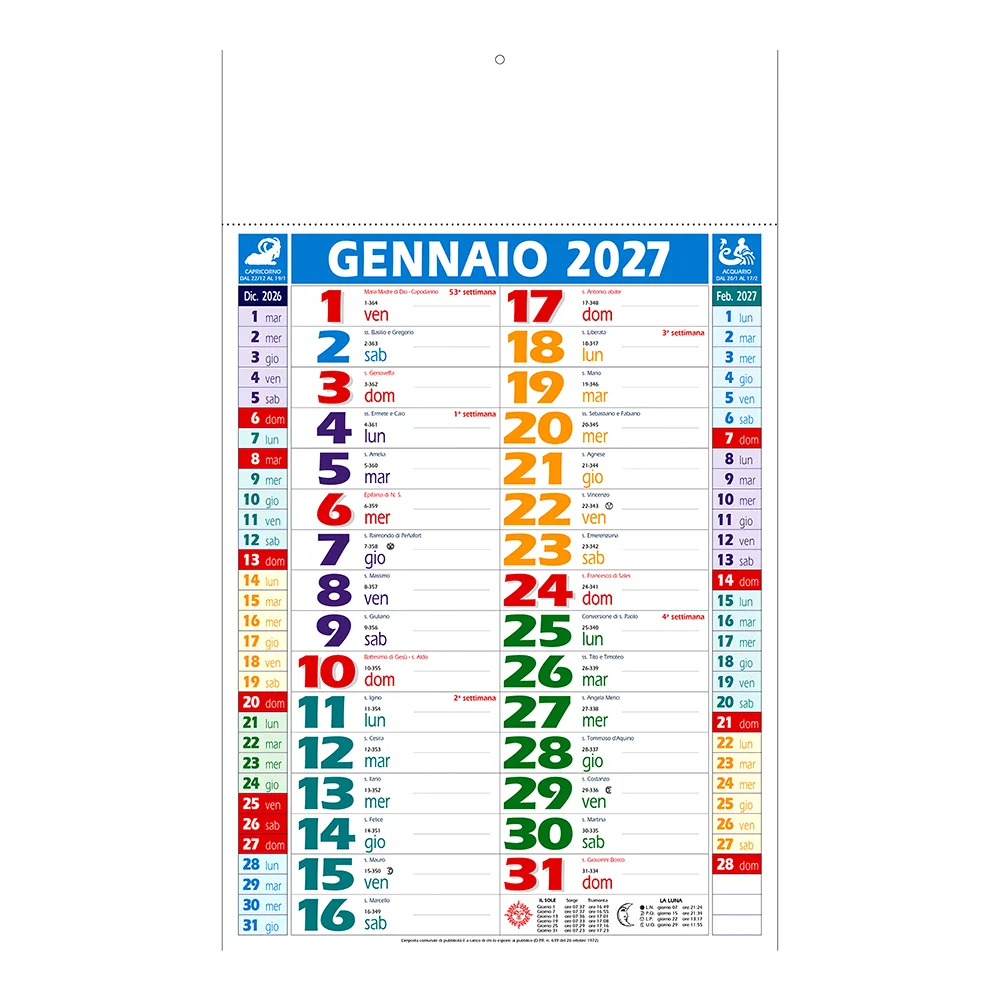Marte – Viacfarebný mesačný nástenný kalendár 2027, 12 listov, natieraný papier, tepelne zváraný