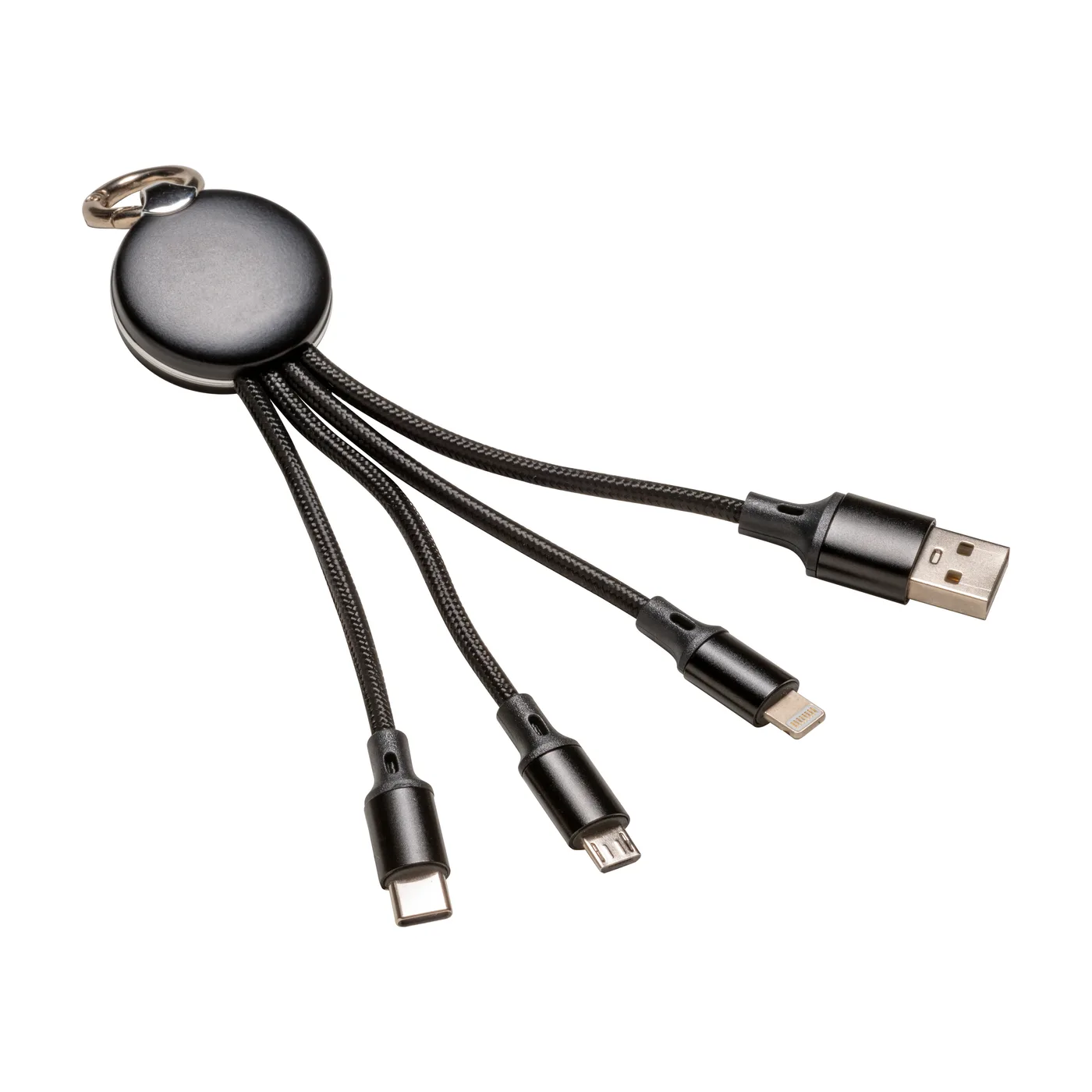 Sada káblov Micro USB, Lightning a USB-C s LED